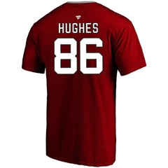 Jack Hughes New Jersey Devils Profile Big & Tall Name & Number T-Shirt Red