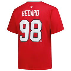 Connor Bedard Chicago Blackhawks Profile Big & Tall Name & Number T-Shirt Red