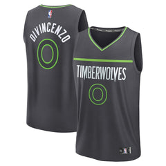 Donte DiVincenzo Minnesota Timberwolves Fast Break Replica Player Jersey - Statement Edition - Charcoal | Fanatics shop