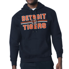 Detroit Tigers Starter Team Mesh Print Graphic Pullover Hoodie - Navy