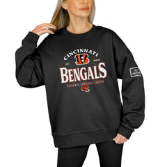 Cincinnati Bengals Gameday Couture Women's Oversized Players Only Black Label Pullover Sweatshirt - Black cheap