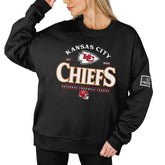 Kansas City Chiefs Gameday Couture Women's Oversized Players Only Black Label Pullover Sweatshirt - Black on sale