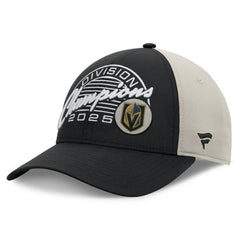 Vegas Golden Knights Fanatics 2025 Pacific Division Champions Locker Room Adjustable Hat Black