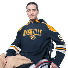 Nashville Predators G-III Sports by Carl Banks Adaptive Wear Lord Stanley Hooded Long Sleeve Sweatshirt Navy