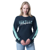 Seattle Kraken G-III 4Her by Carl Banks Women's Advantage Thermal Long-Sleeve Tri-Blend T-Shirt Deep Sea Blue
