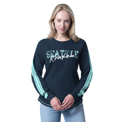 Seattle Kraken G-III 4Her by Carl Banks Women's Advantage Thermal Long-Sleeve Tri-Blend T-Shirt Deep Sea Blue