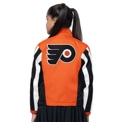 Philadelphia Flyers Starter Girls Key Player Half Zip Jacket Orange/Black