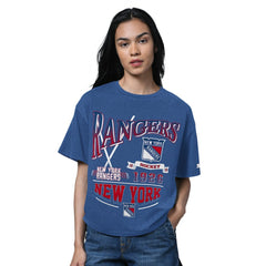 New York Rangers Starter Women's Oversized Hall of Fame T-Shirt Heather Blue
