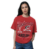 Carolina Hurricanes Starter Women's Oversized Hall of Fame T-Shirt Heather Red