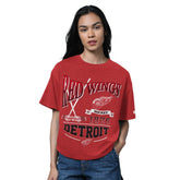 Detroit Red Wings Starter Women's Oversized Hall of Fame T-Shirt Heather Red
