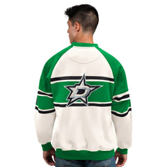 Dallas Stars Starter Male Adult Defense Fleece Crewneck Sweatshirt White