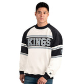 Los Angeles Kings Starter Male Adult Defense Fleece Crewneck Sweatshirt White