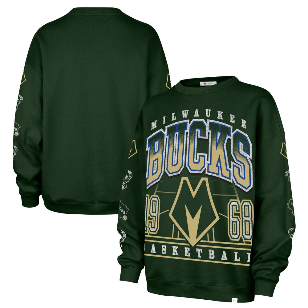 Milwaukee Bucks '47 Women's 2025/26 City Edition Go Big Oversized Sweatshirt - Hunter Green | 47 brand for sale