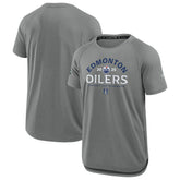 Edmonton Oilers Fanatics 2025 Stanley Cup Playoffs Authentic Pro Rink Performance T-Shirt Heather Gray