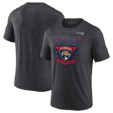 Florida Panthers Fanatics 2025 Stanley Cup Playoffs Crossbar Tri-Blend T-Shirt Heather Charcoal