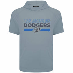Los Angeles Dodgers Levelwear City Connect Phase No Hitter Short Sleeve Pullover Hoodie - Gray