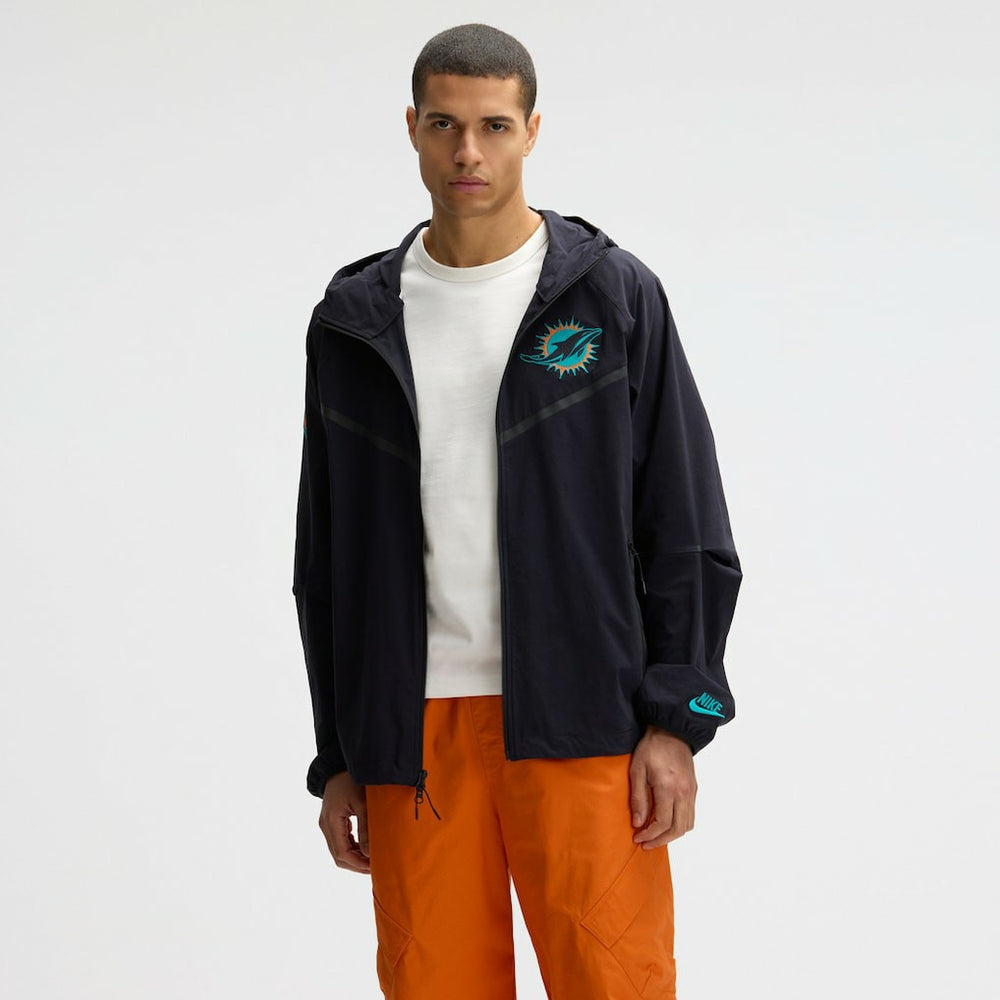 Miami Dolphins 2025 Rivalries Collection Tech Raglan Full-Zip Jacket - Pitch Blue | Nike on sale
