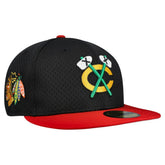 Chicago Blackhawks New Era Mesh Crown Two-Tone 59FIFTY Fitted Hat Black/Red