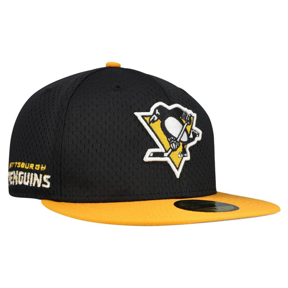 Pittsburgh Penguins New Era Mesh Crown Two-Tone 59FIFTY Fitted Hat Black/Gold