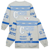 Dallas Cowboys All Over Print Retro Fleece Sweatshirt - Heather Gray cheap
