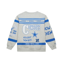 Dallas Cowboys All Over Print Retro Fleece Sweatshirt - Heather Gray cheap