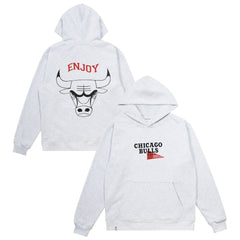 Enjoy Basketball x Chicago Bulls Unisex Hoop Enthusiast Capsule Collection Pullover Hoodie - Heather Gray on sale
