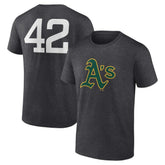 Athletics Jackie Robinson Day Name & Number T-Shirt - Charcoal