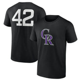 Colorado Rockies Jackie Robinson Day Name & Number T-Shirt - Black