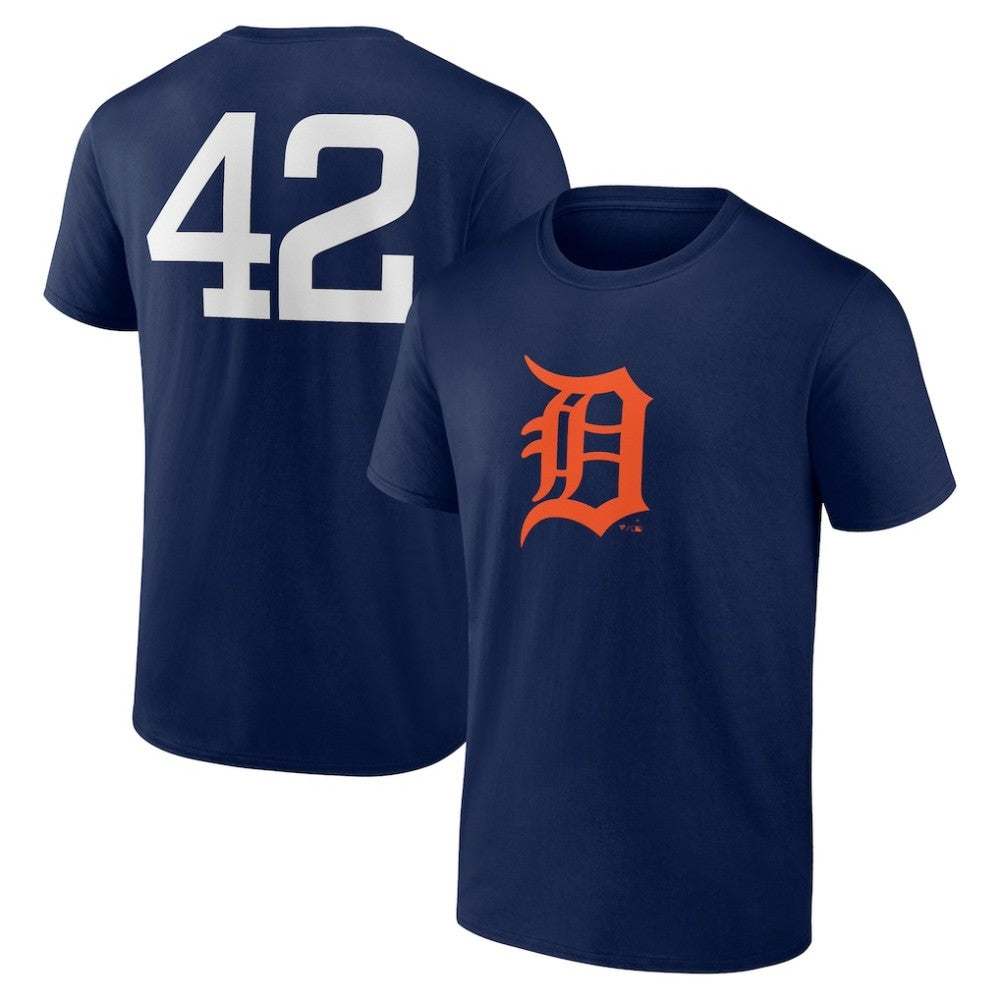 Detroit Tigers Jackie Robinson Day Name & Number T-Shirt - Navy