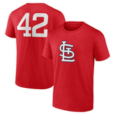 St. Louis Cardinals Jackie Robinson Day Name & Number T-Shirt - Red
