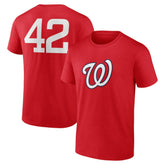 Washington Nationals Jackie Robinson Day Name & Number T-Shirt - Red