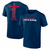 Houston Texans #1 Dad Jersey T-Shirt - Navy for sale