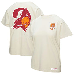 Tampa Bay Buccaneers Women's 50th Season Pirate Oversized Boyfriend T-Shirt - Cream discount