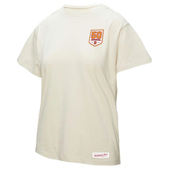 Tampa Bay Buccaneers Women's 50th Season Pirate Oversized Boyfriend T-Shirt - Cream discount