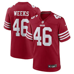 Jon Weeks San Francisco 49ers Team Game Jersey - Scarlet | Nike for sale