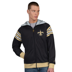 New Orleans Saints Pro Player Helmet Full-Zip Hooded Track Jacket - Black/Gold online