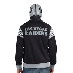 Las Vegas Raiders Pro Player Helmet Full-Zip Hooded Track Jacket - Black/Silver sale