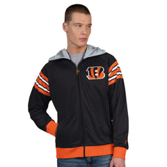Cincinnati Bengals Pro Player Helmet Full-Zip Hooded Track Jacket - Black/Orange for sale