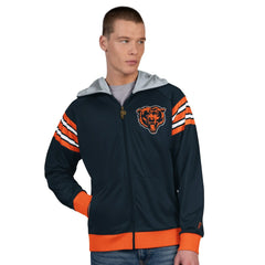 Chicago Bears Pro Player Helmet Full-Zip Hooded Track Jacket - Navy/Orange cheap
