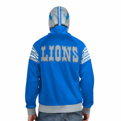 Detroit Lions Pro Player Retro Helmet Full-Zip Hooded Track Jacket - Blue/Silver outlet