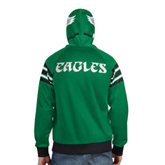 Philadelphia Eagles Pro Player Retro Helmet Full-Zip Hooded Track Jacket - Kelly Green/Black sale