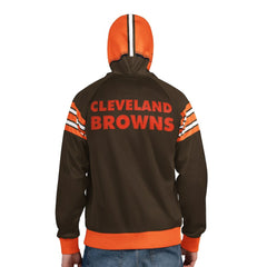 Cleveland Browns Pro Player Retro Helmet Full-Zip Hooded Track Jacket - Brown/Orange discount