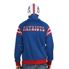 New England Patriots Pro Player Retro Helmet Full-Zip Hooded Track Jacket - Royal/Red for sale