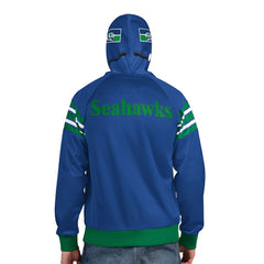 Seattle Seahawks Pro Player Retro Helmet Full-Zip Hooded Track Jacket - Royal/Green outlet