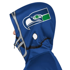 Seattle Seahawks Pro Player Retro Helmet Full-Zip Hooded Track Jacket - Royal/Green outlet