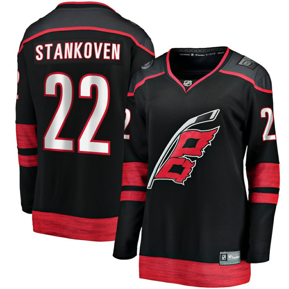 Logan Stankoven Carolina Hurricanes Fanatics Women's Home Breakaway Player Jersey Black