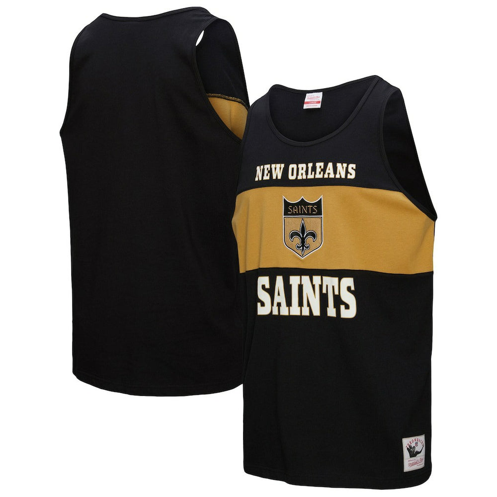New Orleans Saints Retro Colorblock Tank Top - Black on sale