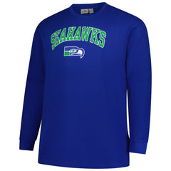 Seattle Seahawks Big & Tall Throwback Thermal Long Sleeve T-Shirt - Royal on sale