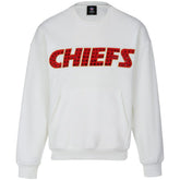 Kansas City Chiefs Cuce Women's Chenille Jeweled Sweatshirt - White online