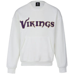 Minnesota Vikings Cuce Women's Chenille Jeweled Sweatshirt - White on sale
